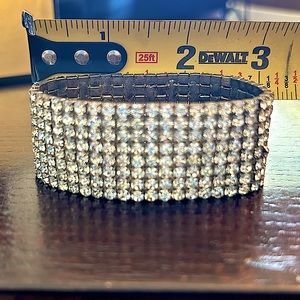 Rhinestone stretch cuff bracelet